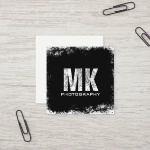 Fotografie-mutiger Monogramm-Schmutz-Fotograf Quadratische Visitenkarte