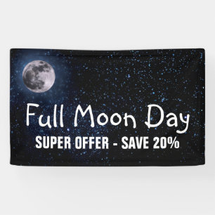 Fotografie - nächtlicher Himmel mit Vollmond + Banner