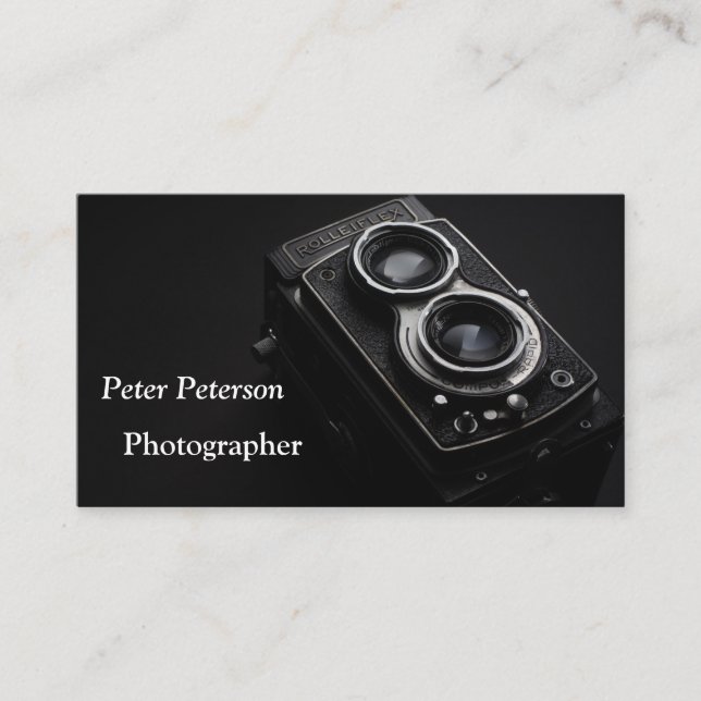 Fotografie Schwarz-Weiß-Kamera Visitenkarte (Vorderseite)
