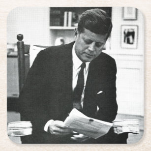 Fotografie von John F. Kennedy 2 Rechteckiger Pappuntersetzer