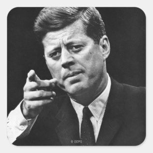 Fotografie von John F. Kennedy 3 Quadratischer Aufkleber