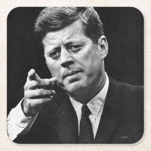 Fotografie von John F. Kennedy 3 Rechteckiger Pappuntersetzer