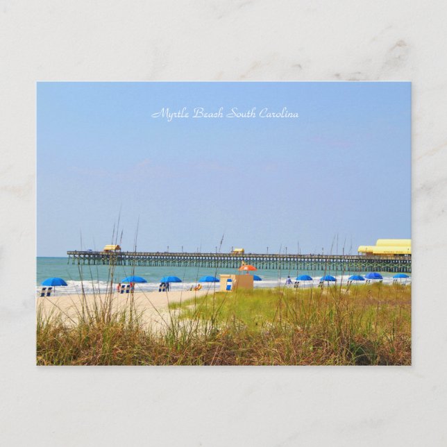 Fotografie von Pier, Myrtle Beach, South Carolina Postkarte (Vorderseite)
