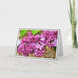 Fotografie von Pink Lilac Blume Cluster Karte