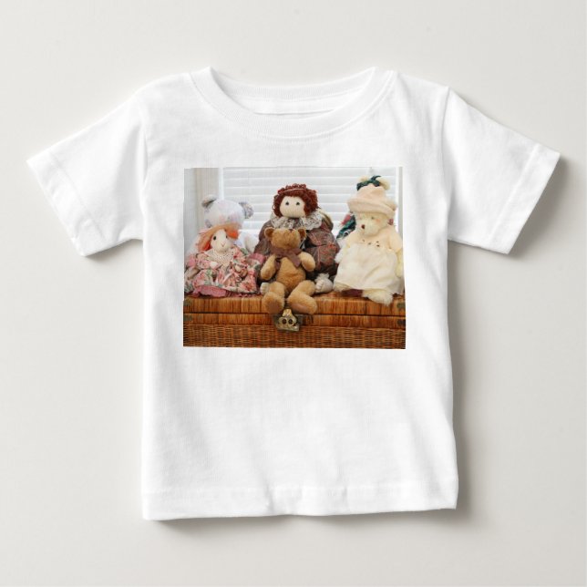 Fotografie von Spielzeug auf T - Shirt, gestopfte  Baby T-shirt (Vorderseite)