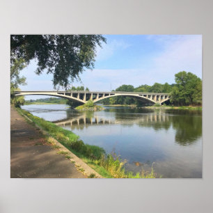 Fotografiere Brücke Fluss Loire in Tours Frankreic Poster