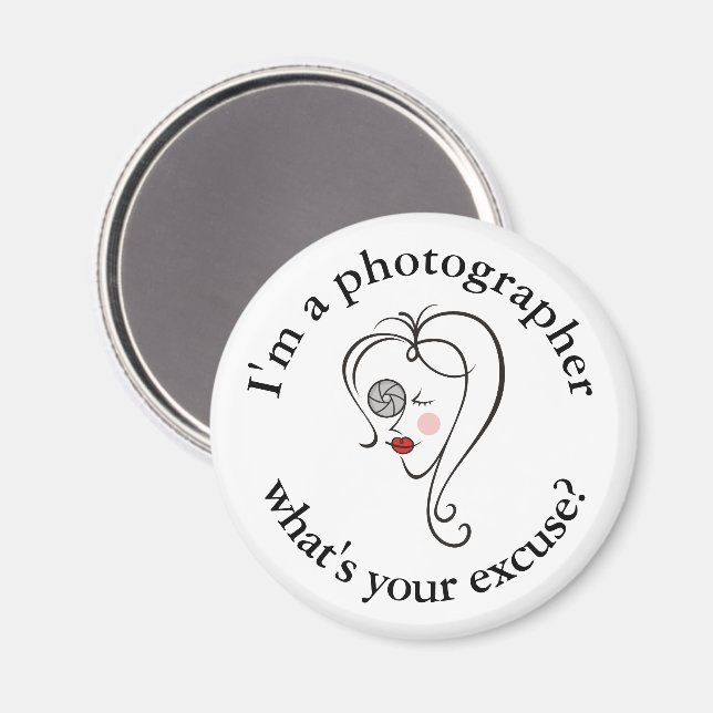 Fotografin Magnet (Vorderseite/Rückseite)