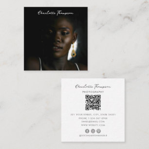 Fotografisches Berufliches Foto QR-Skript Quadratische Visitenkarte