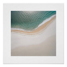 Fotografy Beach Sand Beige Neutral Blue Poster