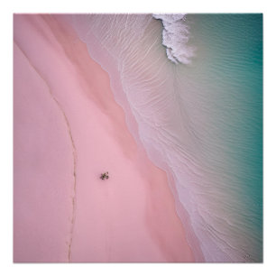 Fotografy Beach Sand Beige Neutral Pink Poster