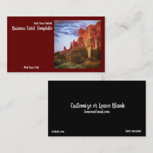 Fotografy Desert Mountain Sunset Business Card Visitenkarte