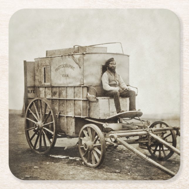 Fotografy Wagon Roger Fenton Foto Realism Rechteckiger Pappuntersetzer (Vorderseite)