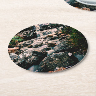 Fotografy WATERFALL STONS + Ihre Ideen Runder Pappuntersetzer