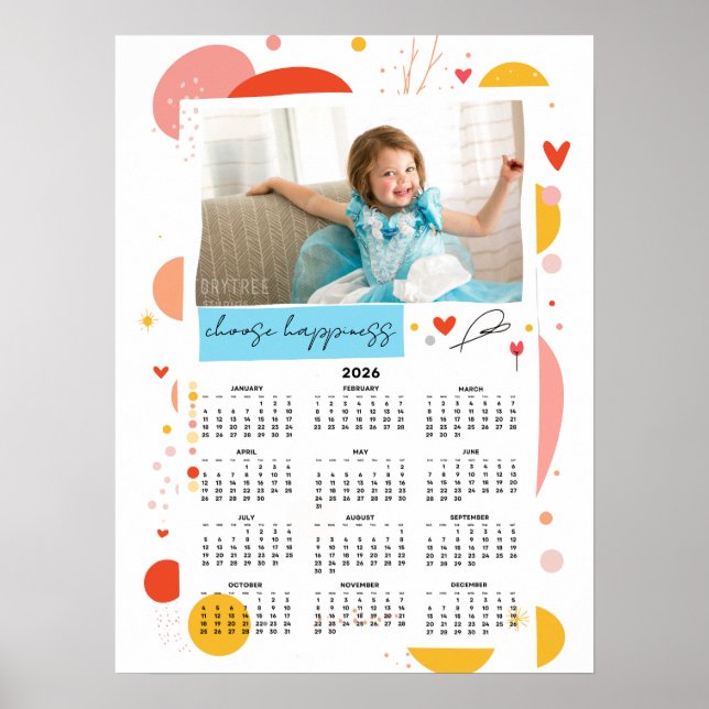 Fotokalender 2026 Wähle Glück Poster 18x24 (Vorne)