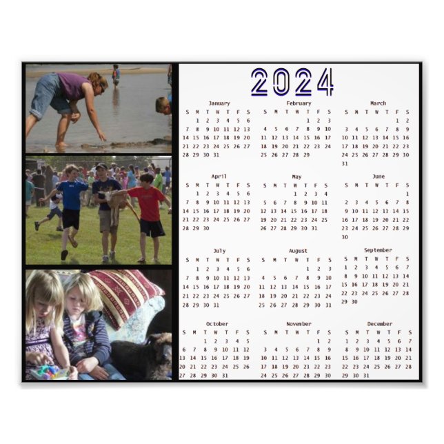 Fotokalender für die Personalisierte Familie 2024 Fotodruck (Vorne)