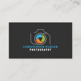 Fotokamera-Verschluss Grün Orange Blue Grau Visitenkarte