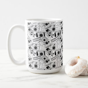 Fotokameras in Schwarzweiß Kaffeetasse