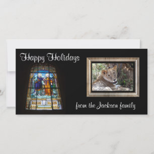 Fotokarte aus Buntglas Feiertagskarte