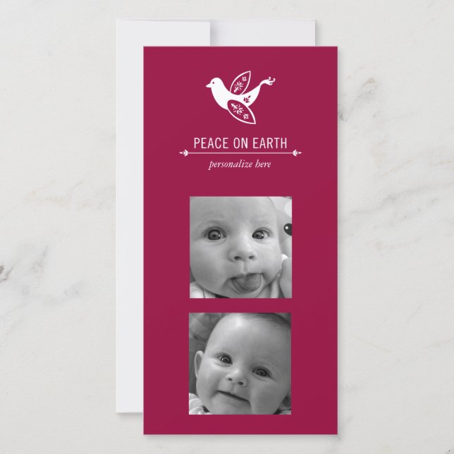 Fotokarte der Vertikale 2 Feiertagskarte (Vorderseite)