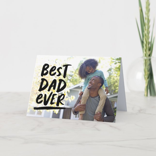 Fotokarte für den besten Vater je Vater Karte (Vorderseite)