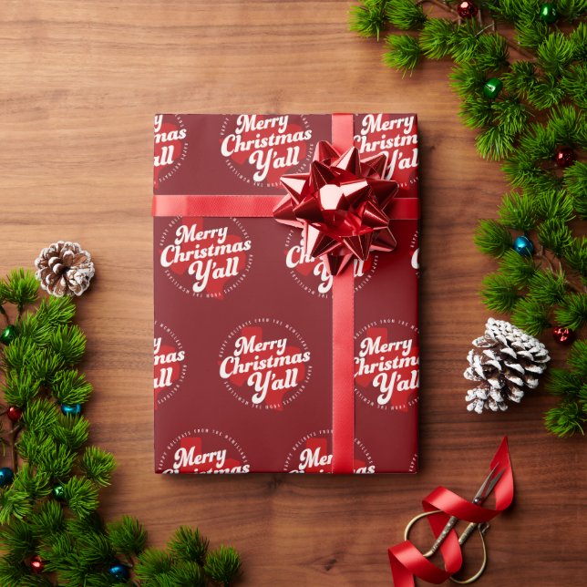 Fotokarte für den Urlaub *Frohe Weihnachten alles* Geschenkpapier (Feiertagsgeschenk)