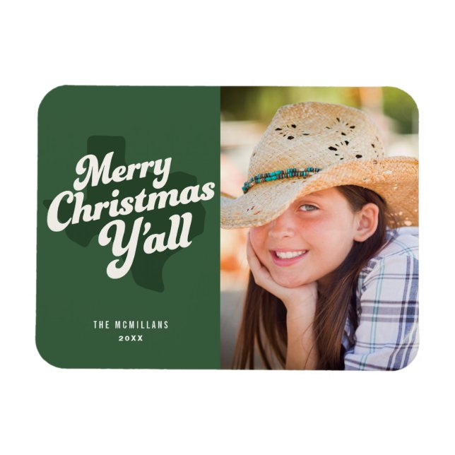 Fotokarte für den Urlaub *Frohe Weihnachten alles* Magnet (Horizontal)