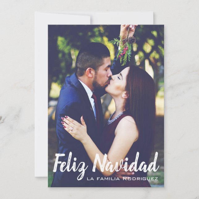 Fotokarte für den Urlaub in Feliz Navidad Einladung (Vorderseite)