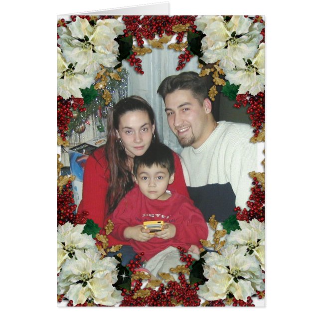 Fotokarte für den Urlaub Weiße Poinsettias (Vorne)