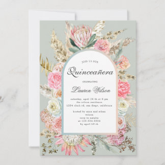 Fotokarte für moderne böhmische Quinceanera Save The Date