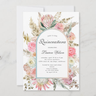Fotokarte für moderne böhmische Quinceanera Save The Date