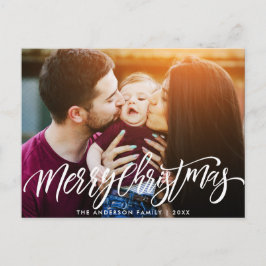 Fotokarte für moderne Weihnachtsschriften Postkarte