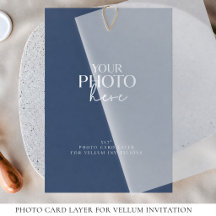Fotokarte für Vellum-Hochzeitseinladung