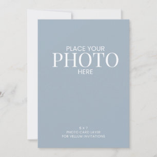 Fotokarte für Vellum-Hochzeitseinladungen Ankündigung