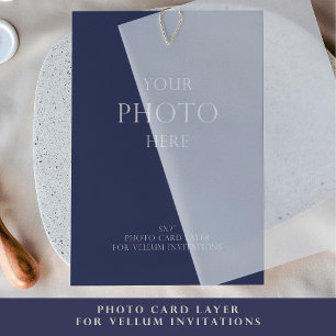 Fotokarte für Vellum Hochzeitseinladungen Einladung