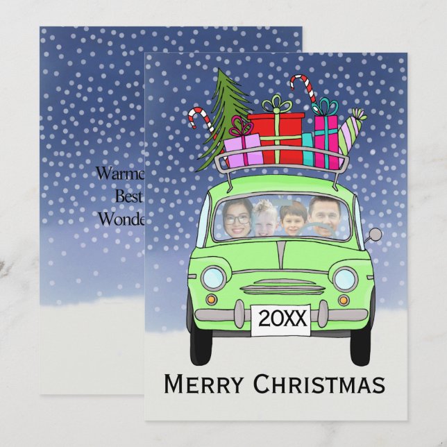 Fotokarte für Weihnachten individuell anpassbar (Vorne/Hinten)