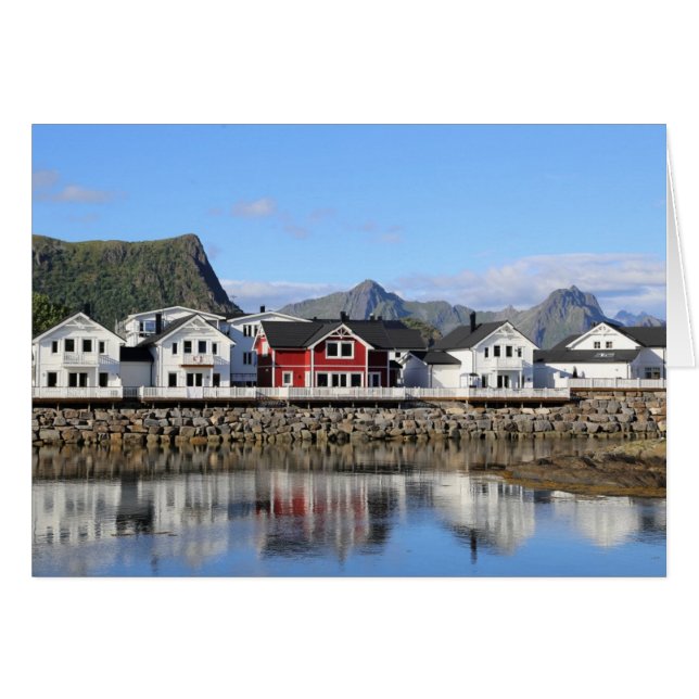 Fotokarte Häuser in Kabelvåg (Vorderseite (Horizontal))