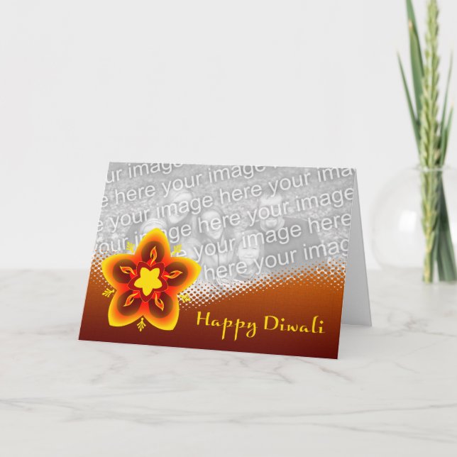 Fotokarte mit Happy Diwali Karte (Vorderseite)