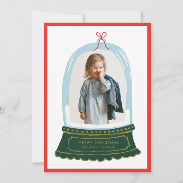 Fotokarte Snow Globe Illustration Holiday Feiertagskarte (Vorderseite)