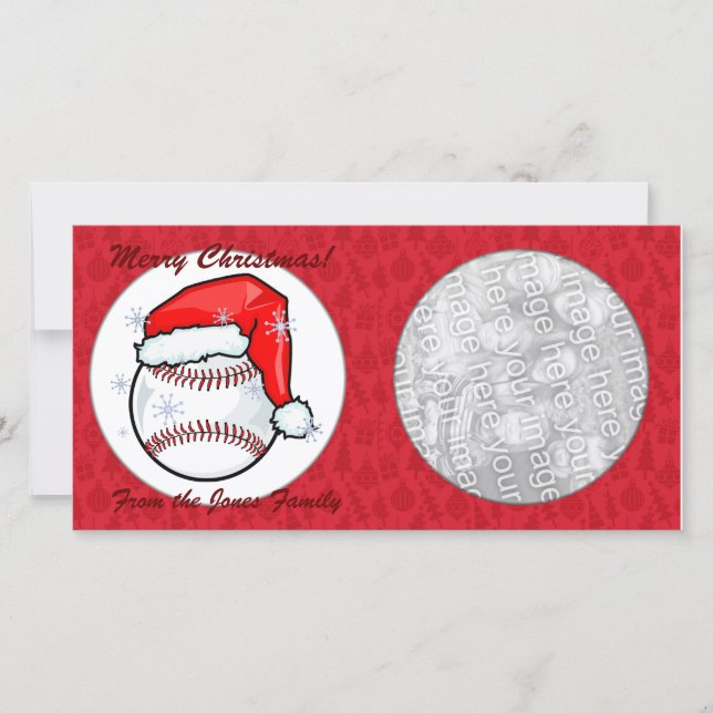 Fotokarte - Weihnachts-Baseball Feiertagskarte (Vorderseite)