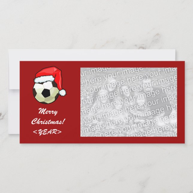 Fotokarte - Weihnachtssoccerball Feiertagskarte (Vorderseite)