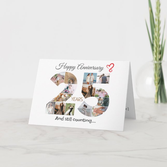 Fotokarte zum 25. Hochzeitstag Dankeskarte (Vorderseite)