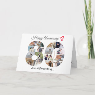 Fotokarte zum achtzigjährigen Hochzeitstag Karte