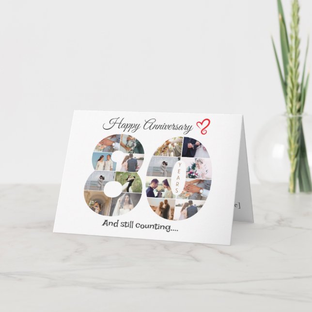 Fotokarte zum achtzigjährigen Hochzeitstag Karte (Vorderseite)