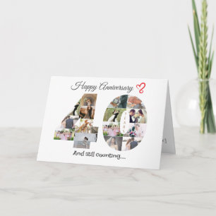 Fotokarte zum vierzigjährigen Hochzeitstag Dankeskarte