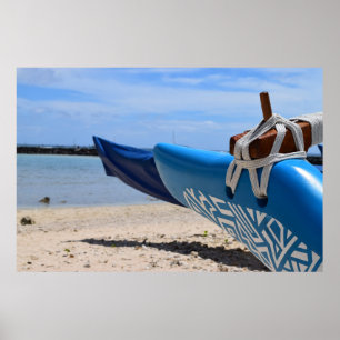 Fotokunst - Ausrigger in Waikiki Poster