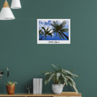 Fotokunst - Palmen auf Waikiki Beach Poster