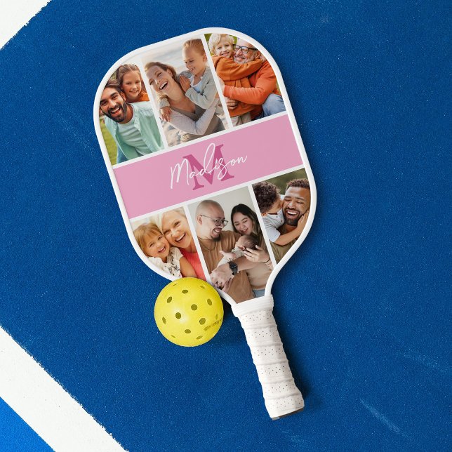 Fotolack Rosa Monogramm Pickleball Schläger (Von Creator hochgeladen)