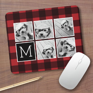 Fotolage - Monogram Red Black Buffalo Kariert Mousepad