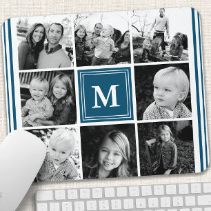Fotoleime für Navy Monogram-Familie Mousepad