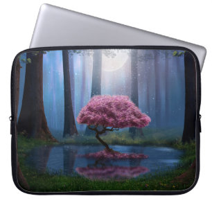 Fotomanipulation des Pink Tree Pond Forest Laptopschutzhülle